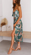 Myla | Satin Floral Split Midi Dress