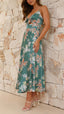 Myla | Satin Floral Split Midi Dress