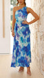 Madison | Floral Pleated One Shoulder Maxi Dress